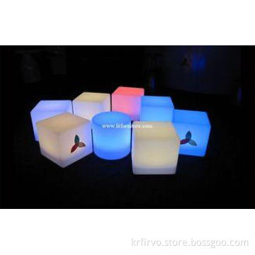 Illuminated LED Bar Stool / Durable ottoman cube With RGB l